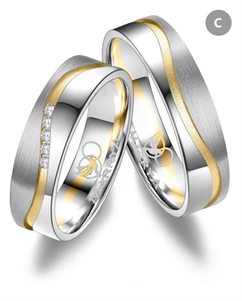 Marrya rød og hvidguld, weddingrings, GO-540-C14DI