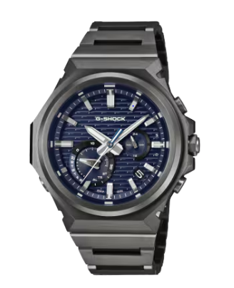 Casio G-Shock GST-B1000 series watch in blue with steel bracelet