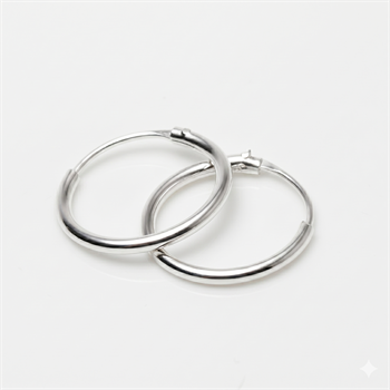 Silver creol earrings Ø 13 mm and 1,2 mm thick, model 281215