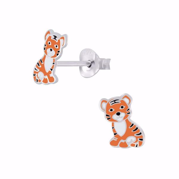 Silver earring - Tiger