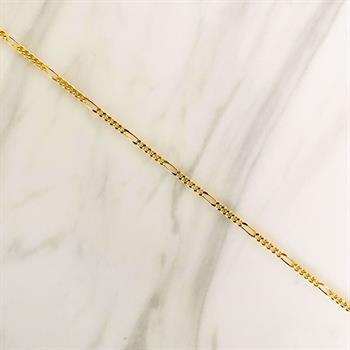 Guld & Sølv Design Figaro anklet in gold-plated silver