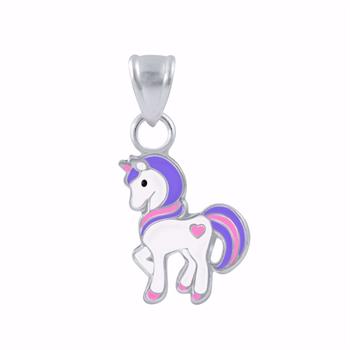 Nordahl Andersen Noa Kids unicorn necklace in rhodium-plated silver with 38 cm chain