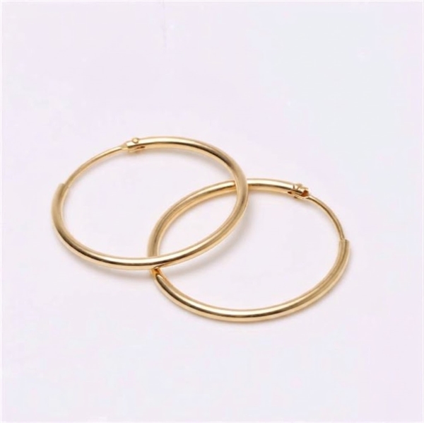 Creol Smykker silver hoop earrings 1.2x20mm