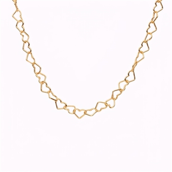 GSD heart chain bracelet in gold-plated silver