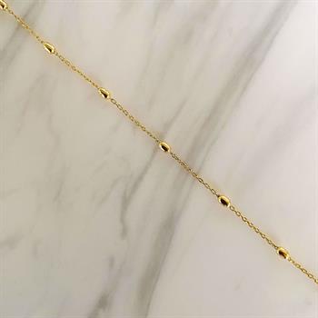 Guld & Sølv Design gold-plated anklet with balls 24+3 cm