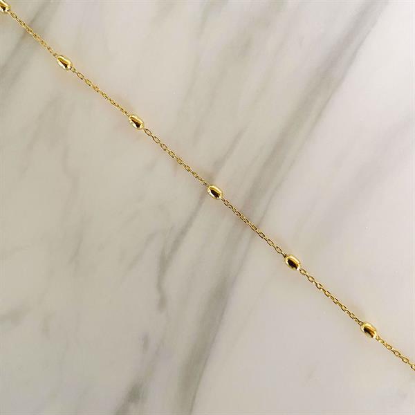 Guld & Sølv Design gold-plated anklet with balls 24+3 cm