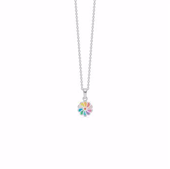 Noa flower silver necklace with coloured details 38 cm