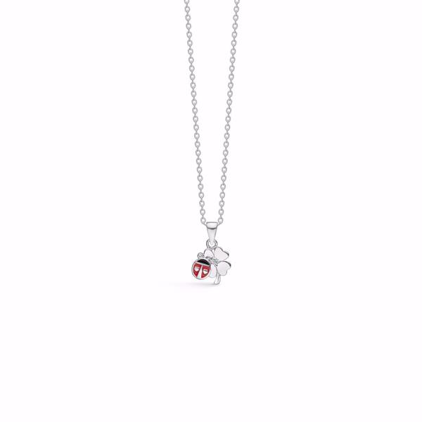 Noa Kids ladybug pendant in sterling silver with cz and chain