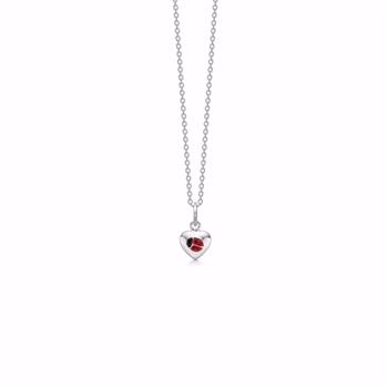 Noa Kids Jewellery Ladybug Pendant and Chain in Silver with Enamel