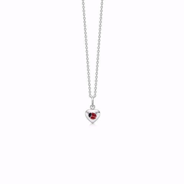 Noa Kids Jewellery Ladybug Pendant and Chain in Silver with Enamel