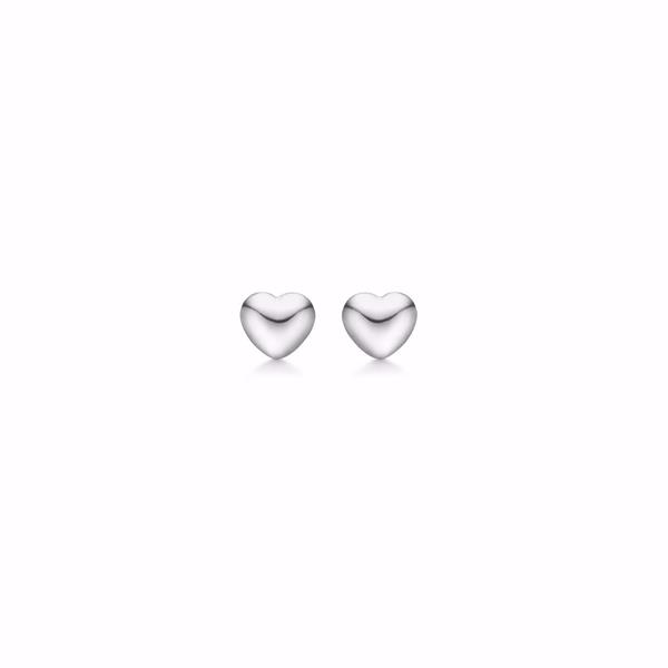 Guld & Sølv Design Heart Sterling Silver Earrings