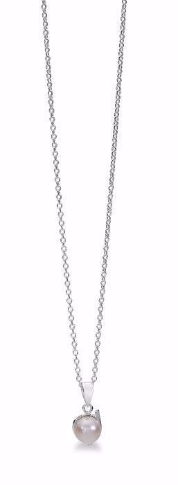 L&G silver pendant with freshwater pearl and chain