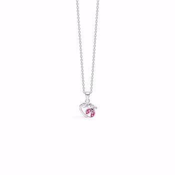 Noa Kids ladybug pendant in rhodium-plated silver with chain