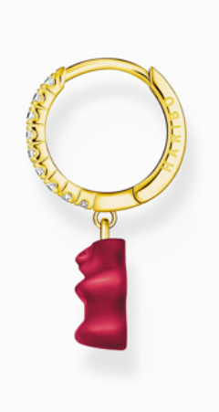 Thomas Sabo CR726-414-10 Gold single hoop earring w. red Goldbear Earring  (1 pcs)