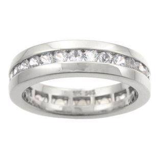 Houmann Wedding band 14 carat white gold finger ring with approx. 1.7 mm white sapphires