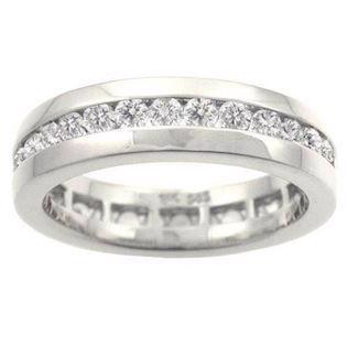 Houmann 5 mm Wedding band finger ring in 14 carat white gold ca 32 pcs diamonds, model E013820