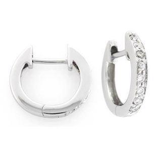 Houmann 14 carat white gold earring with total 0,12 ct