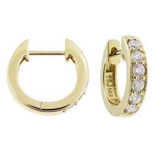 Houmann 14 carat gold earring polished - with 12 diamonds - 0,42 ct W Si