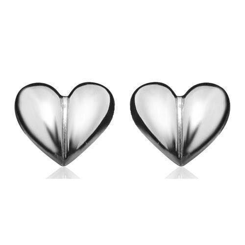 Mini heart studs in silver; L_G_102091