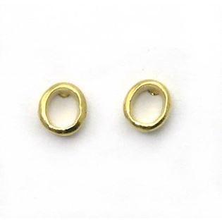 Mini oval, sterling silver plated stud earrings 