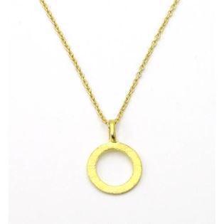 Silver plated necklace with circle pendant, L_G_204810