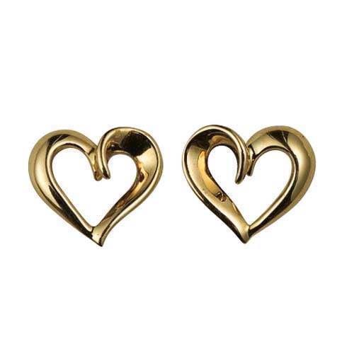Romantic heart studs in 8 ct gold