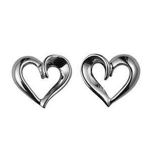 8 ct Heart studs in white gold, L_G_502004