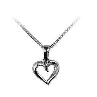 Heart pendant in 8 ct white gold with zirconia, L_G_504002