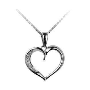 Heart pendant in 8 ct white gold with zirconia, L_G_504003