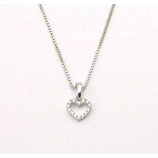 Heart pendant in 8 ct white gold with zirconia, L_G_504005