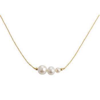 Lieblings Pearls 925 sterling silver Necklace gold plated, model Pearls-N2-FG