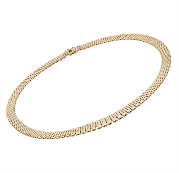 Brick 14 kt gold necklace