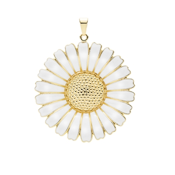 43 mm 925 silver Marguerite pendant white w/ gold plating from Lund of Copenhagen*