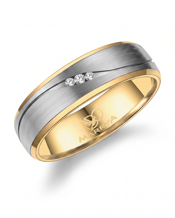 Marrya Titanium med goldplated, weddingrings, TI-50