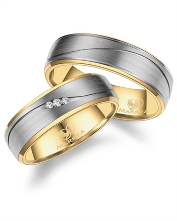 Marrya Titanium med goldplated, weddingrings, TI-50