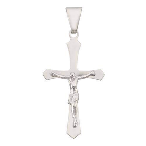 Cross with Jesus, silver, Large - 21 x 34 mm