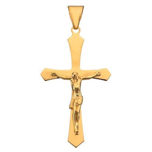 Cross with Jesus from BNH in polished 8 carat, Small - 13 x 20 mm