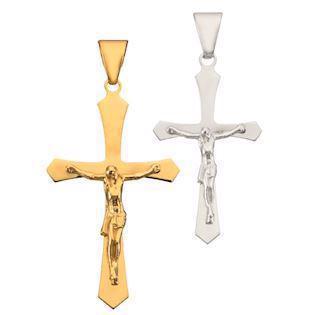Cross with Jesus, silver or gold - Several sizes