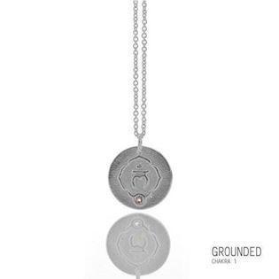 Mitos Namaste silver pendant rustic, Grounded* 