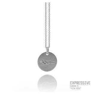 Mitos Namasté silver pendant, rustic, Fish Pose*