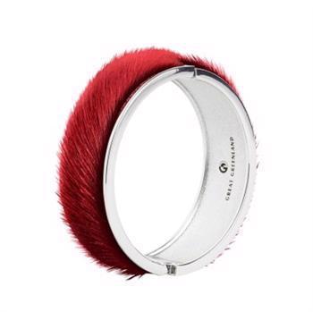 Bangle with red sealskin from Great Greenland, 22 mm