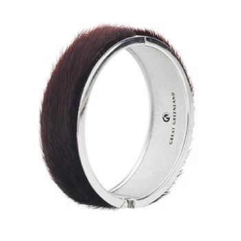 Bracelet with burgundy sealskin from Great Greenland, 22 mm