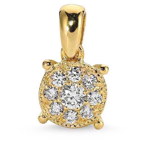 Coronet pendant in 14 ct gold with 0,11-0,37 ct diamonds