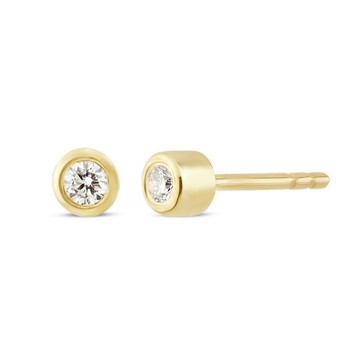 Nuran 14 ct red gold studs, from the Tube series with 2 x 0,02 ct Diamonds Wesselton SI