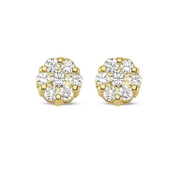 Nuran 14 ct red gold studs, from the Lilja series with 2 x 7 Diamonds Wesselton SI