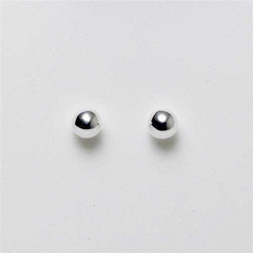 Silver ball stud earrings, 4 mm ball