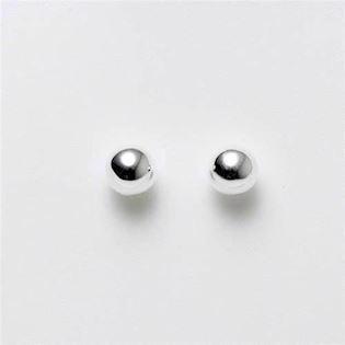 Silver ball stud earrings, 5 mm ball