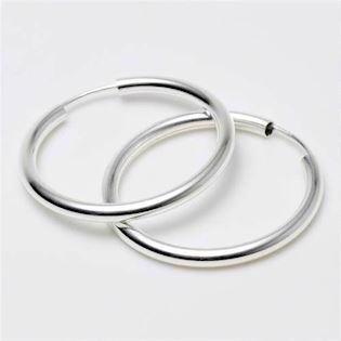 Silver creol earrings Ø 30 mm, thickness 2,5 mm, model 2803115