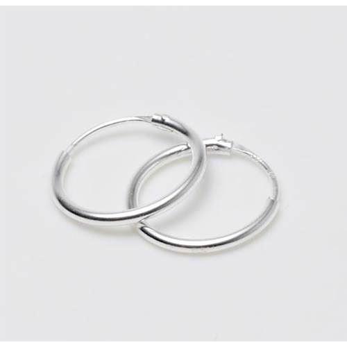 Silver creol earrings Ø 13 mm and 1,2 mm thick, model 281215