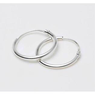 Silver creol earrings of Ø 15 mm and 1,2 mm width